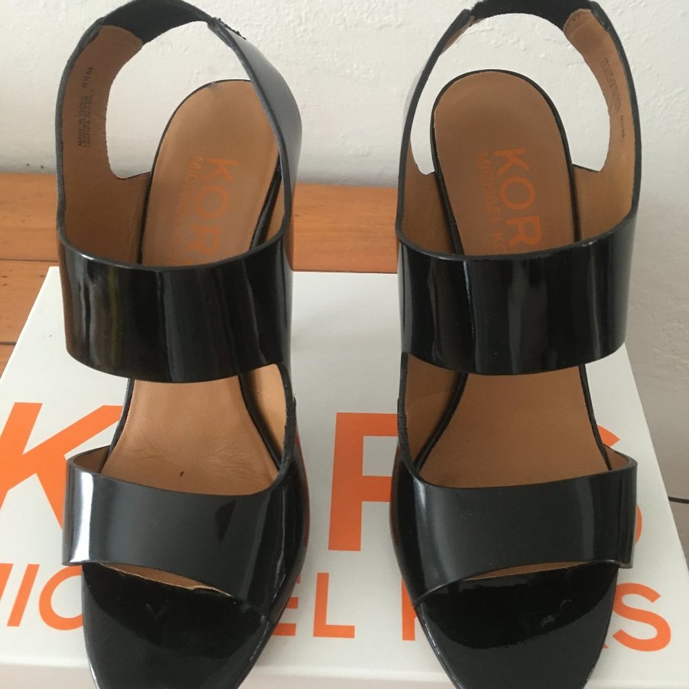 Michael Kors Black Patent Leather Heels, Size 9 1/2